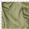 thumbnail image 4 of Soimoi Green Poly Georgette Fabric Pink Flower & Check Decor Fabric Printed BTY 52 Inch Wide, 4 of 5