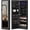 Black, variant on Simenmax 6 LED Mirror Jewelry Cabinet, 47.2" Lockable Wall/Door Mount Jewelry Armoire, Large Storage Organizer with Full-Length Mirror, 2 Drawers & Shelves (Brown)
