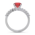 thumbnail image 4 of 2.25 Carat Fine Round Cut Real Diamond & Red Ruby Gemstone Wedding Ring for her Solid 18K White Gold Size 7 by Diamond-Capitals, 4 of 7