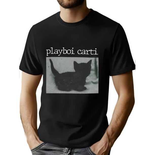 Camisetas de hip-hop con estampado de gato harajuku, camisetas regulares para hombre, camisetas de rapero de calidad, camisetas informales