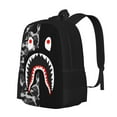 BAPE Camo Shark Backpack College Bookbag 17 Inch Casual Laptop Daypack