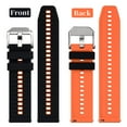 thumbnail image 5 of Silicone Watch Bands,22mm Quick Release Rubber Watch Strap for Men Women,Black&Orange with Silver Buckle, 5 of 8