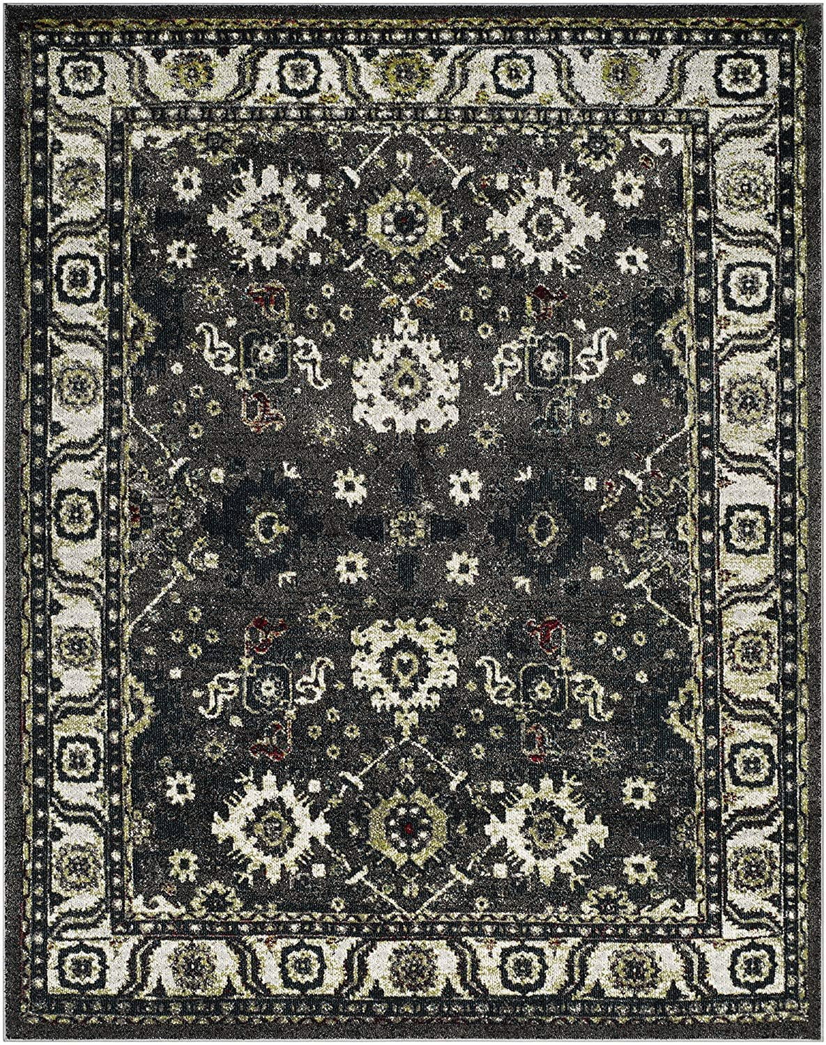Safavieh Vintage Hamadan Collection VTH214M Dark Grey and Ivory Area