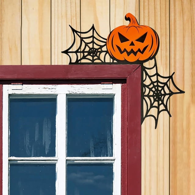 Decoraciones para puertas de Halloween, 1 pieza de madera con forma de calabaza, fantasma, bruja, letrero para esquinas de puerta de Halloween, adorno para el hogar, la oficina, festival, decoración d