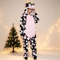 thumbnail image 2 of Gunia Kids Cow Outfit Plush Hooded Romper Jumpsuit For Halloween Costume Dress Up Party Pajamas Onesie,Size Cute, 2 of 9
