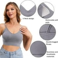 thumbnail image 2 of luopital 5Pcs Cami Bras V Neck Bralettes for Women Padded Bralette with Double Straps Seamless Bra Everyday Basic Sleeping Bra with Removable Pads for Women Girls L, 2 of 6