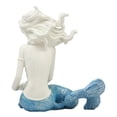 thumbnail image 4 of Nautical Ocean Goddess Pretty Mermaid With Blue Tail Holding Pearl Shell Statue, 4 of 9