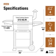 Z GRILLS Flame Expert 572 Sq.in Cooking Area 8 in 1 Wood Pellet Grill & Smoker with Direct Flame Searing, Auto Temperature Control for Outdoor BBQ, Bronze-6002B