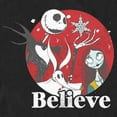 thumbnail image 2 of Men's The Nightmare Before Christmas Christmas Believe Jack and Sally Graphic Tee Black Small, 2 of 5