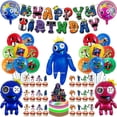 thumbnail image 2 of Pancarta de decoración para fiesta de cumpleaños de Rainbow Friend, adorno para tarta, juego de terror, vajilla de Rainbow Friend, globos, suministros para fiesta, 2 of 5