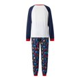 thumbnail image 4 of Pijamas familiares a juego de Navidad 2024 Camiseta con estampado de alce, copo de nieve y estrella de dibujos animados + Pantalones con estampado de luces de cadena Mono nuevo, 4 of 5