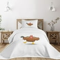 thumbnail image 3 of Ambesonne Turkey Quilted Bedspread Set 2 Pcs, Cartoon Fun Character, Twin Size, Multicolor, 3 of 6