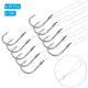 thumbnail image 3 of Uxcell 10# Ganchos de Pesca Pequeños con Línea de 45cm, Rigs de Doble Gancho de 0.66x0.39 Pulgadas con Espinas, Tono Plateado 20Pcs, 3 of 5