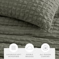 thumbnail image 3 of Noble Linens 3 Piece Seersucker Textured All Season Down-Alternative Comforter Set, Willow, Twin/TwinXL, 3 of 15