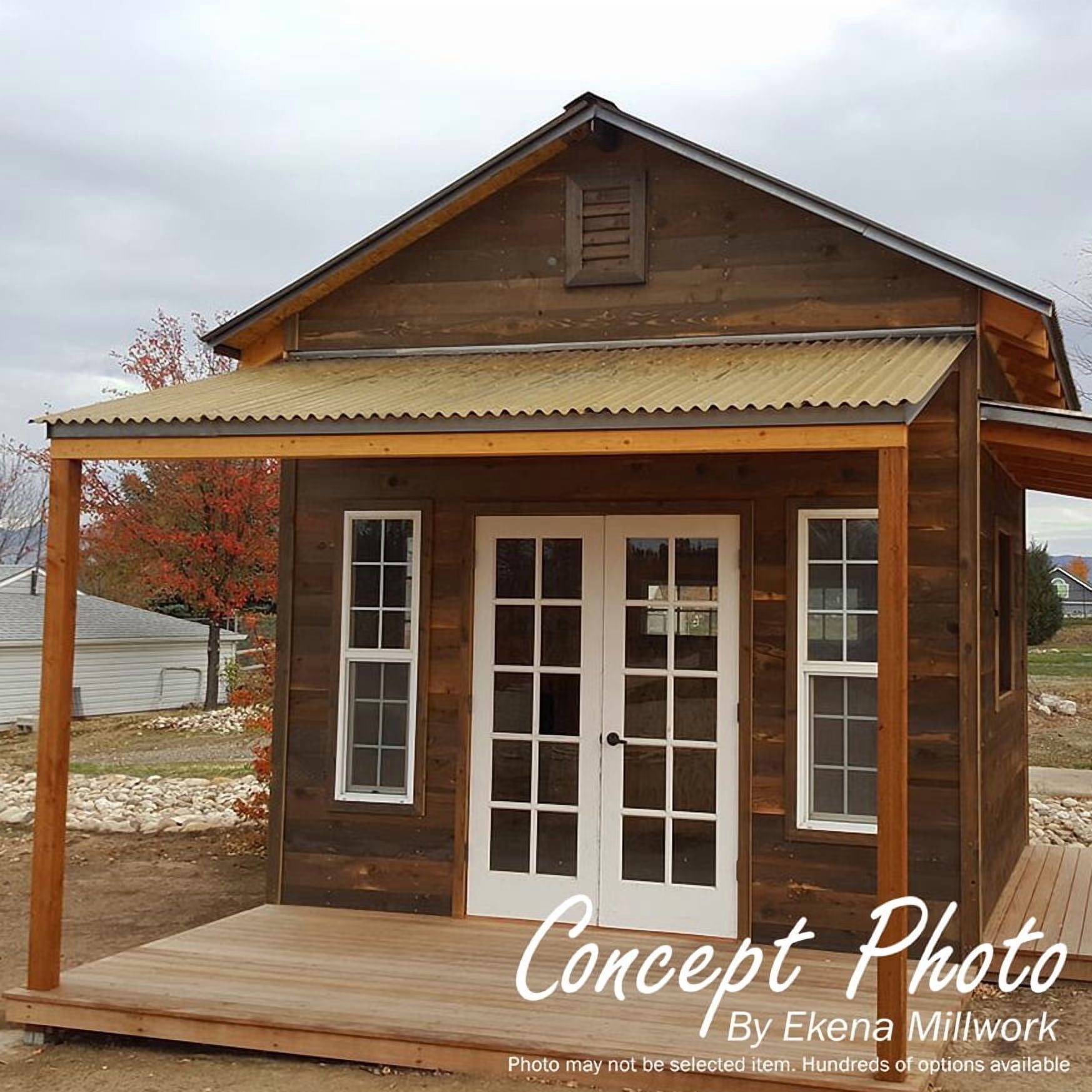 84"W X 38 1/2"H Triangle Gable Vent (96 7/8"W X 44 3/8"H Frame Size) 11/12 Pitch: Unfinished, Non-Functional, Smooth Western Red Cedar Gable Vent W/ Decorative Face Frame