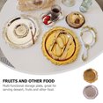 thumbnail image 4 of 2 PCS Acero inoxidable Alimentos Servir bandejas Alimentos Placas de Postre Fruta Placas, 4 of 6