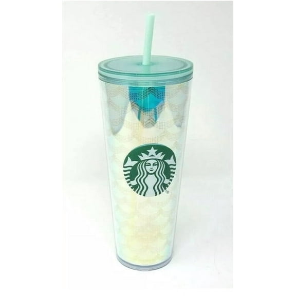 Starbucks Iridescent Rainbow Mermaid Scales Tumbler Cold Cup 24oz