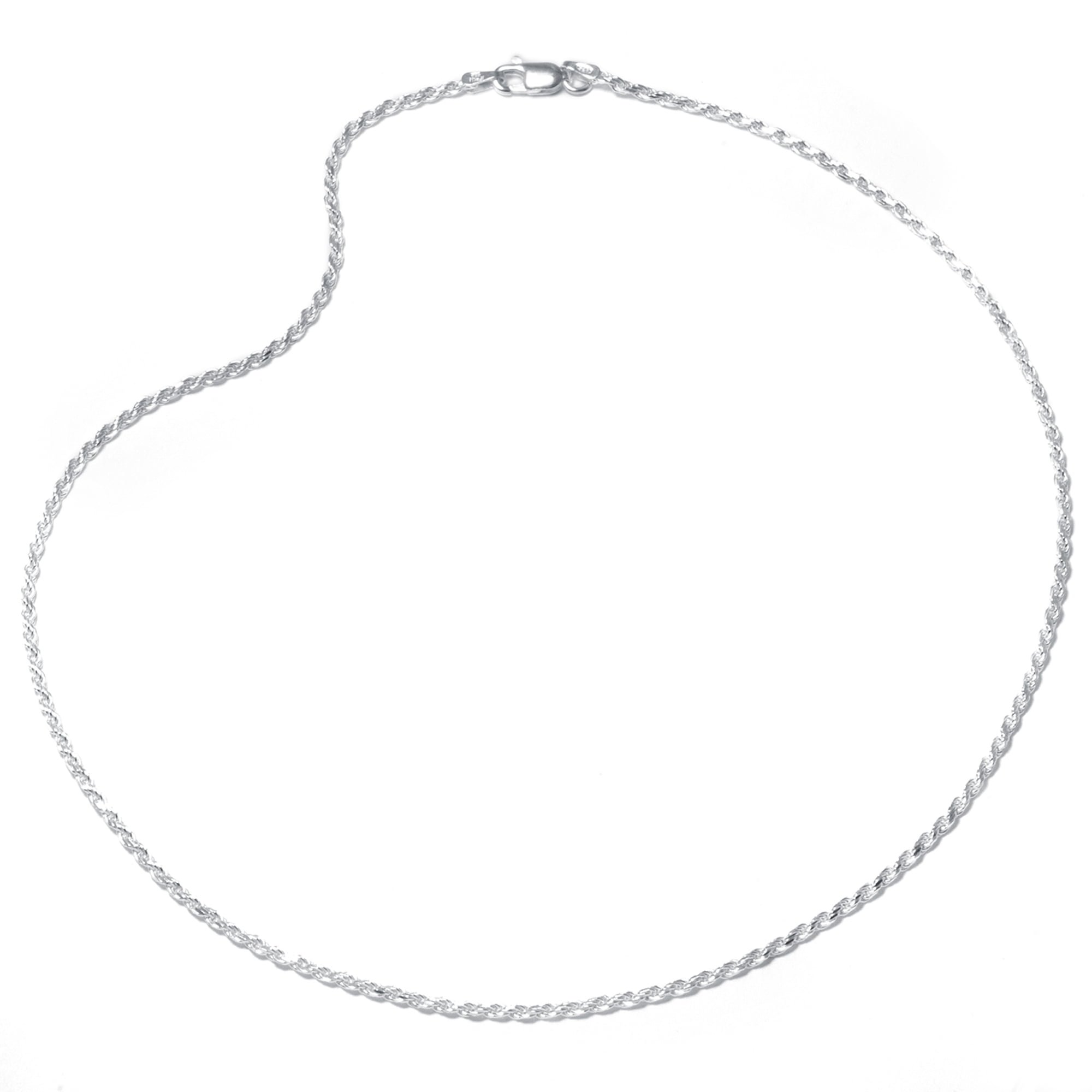Marisol & Poppy Sterling Silver Rope Chain Necklace 24" For Men & Women, Adults & Teens