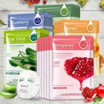 thumbnail image 2 of 10pcs Sheet Mask Skin Care Plant Facial Mask Moisturizing Oil Control Face Care Masks Shrink Pores Beauty Health Face Patches, 2 of 4