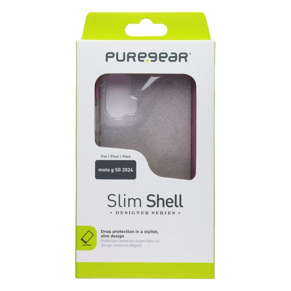 PureGear Slim Shell Series Case for Moto G 5G 2024 - Glitter/Pink