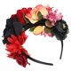 thumbnail image 5 of Diademas de flores rosas para Halloween, tocado para fiestas de Halloween, diadema única, 5 of 5