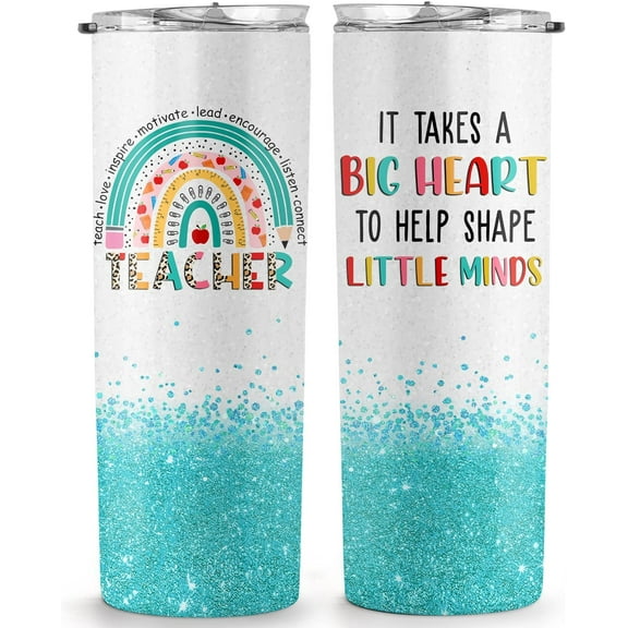 Teacher Gifts for Women - Teacher Appreciation Gifts, Gifts for Teachers Women - Gift for Teachers Women - Valentine Gifts for Teachers, Teacher Birthday Gifts for Women - 20 Oz Skinny Teacher Tumbler
