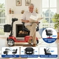 thumbnail image 4 of Flycity 24V 4 Wheel Mobility Scooter for Seniors, Foldable 20 Miles Long Range Electric Scooter with LED Lights and Basket, 12Ah Electric Powered Wheelchair Device for Adults, Red, 4 of 9