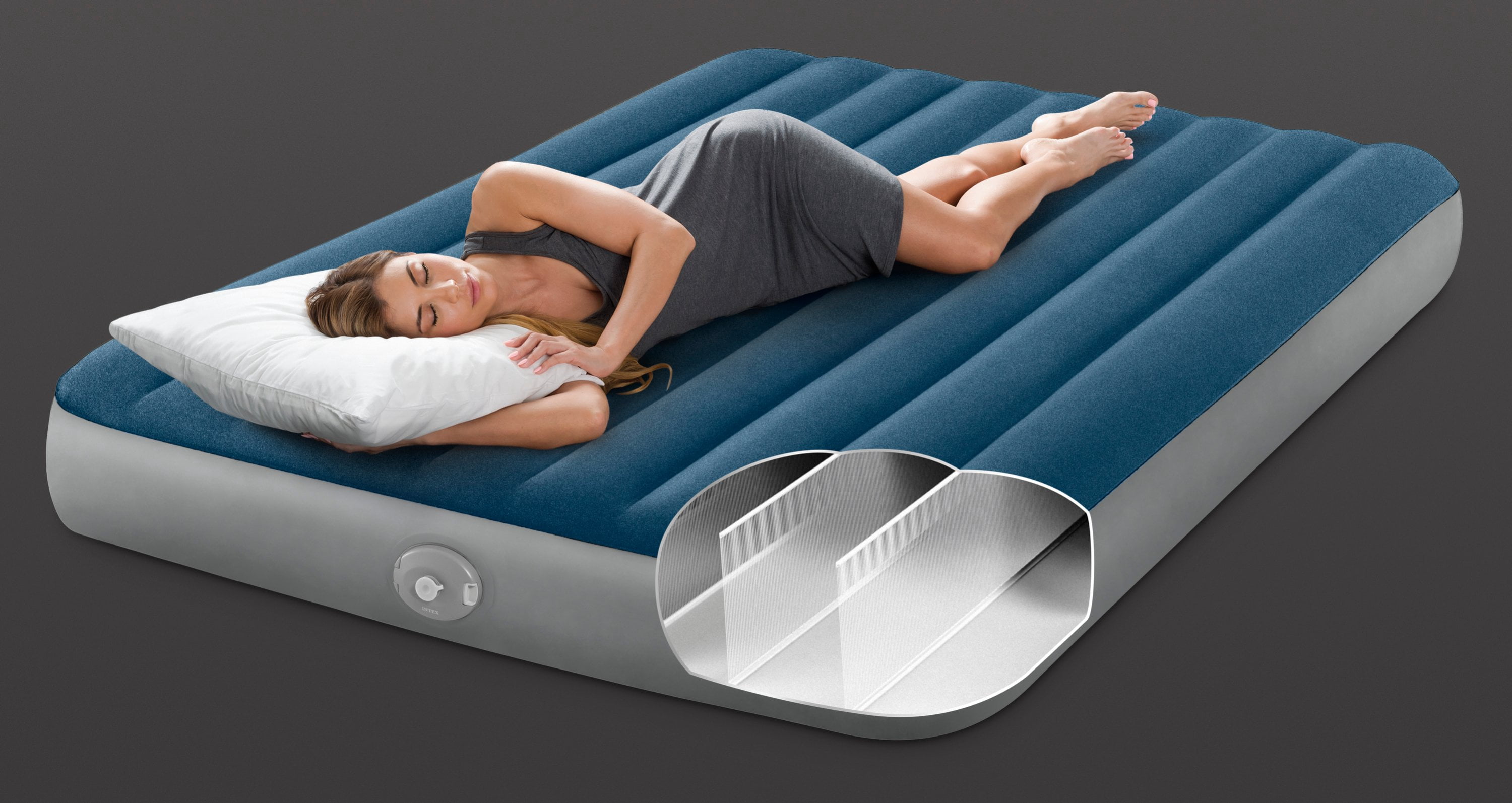Dura-Beam Prestige Downy Queen Air Mattress with Rechargeable Pump
