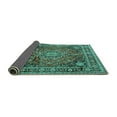 thumbnail image 2 of Ahgly Company Indoor Square Medallion Turquoise Blue Traditional Area Rugs, 5' Square, 2 of 4