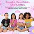 thumbnail image 3 of MISS POPULAR Girls 4-Pack Super Soft Short Sleeve T-Shirts Rainbow Butterfly Glitter Print Cute Design| Sizes 7-16, 3 of 7