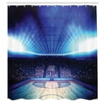 thumbnail image 3 of Ambesonne Sports Shower Curtain, Basketball Arena Game, 69"Wx70"L, Navy Black, 3 of 5