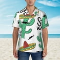 thumbnail image 4 of Cactus Stay Wild Hawaiian Shirts For Men, Summer Short-Sleeve Relaxed-Fit Button-Down Shirts Medium, 4 of 9
