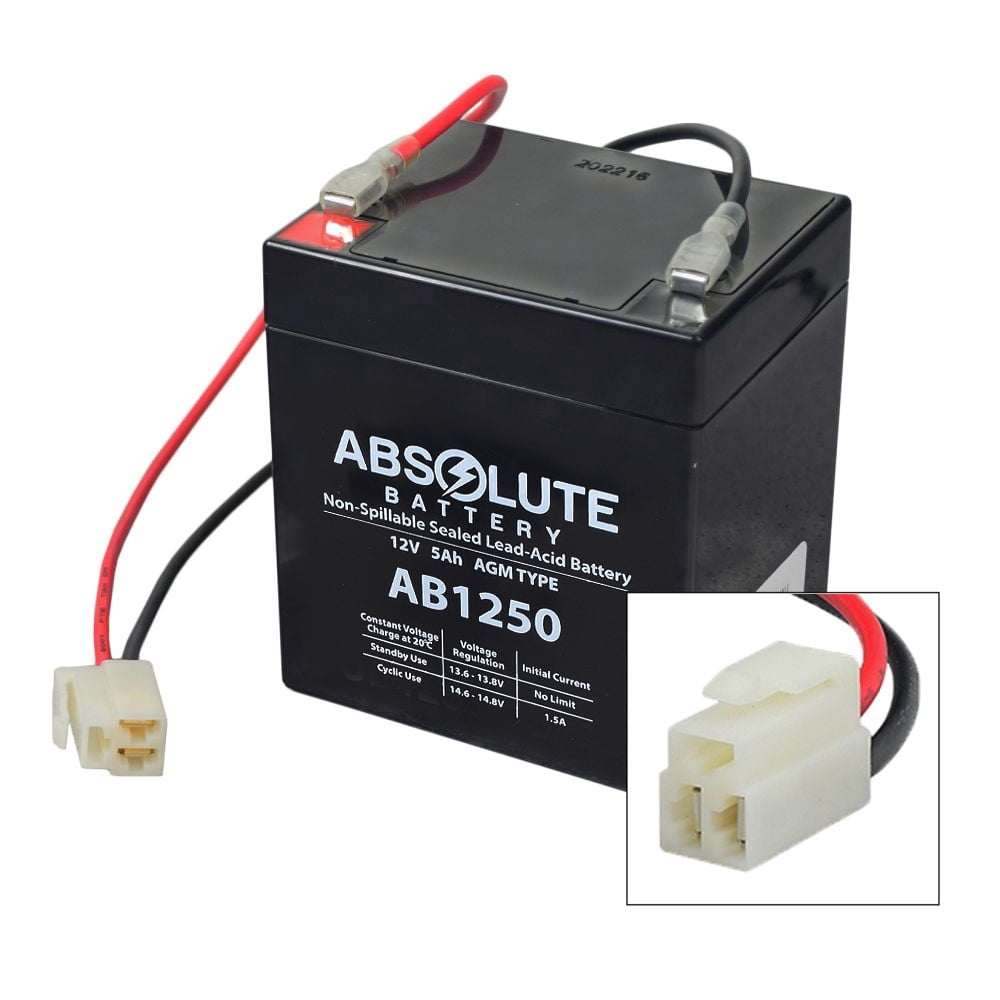 AlveyTech 12 Volt Battery Pack (5 Ah with Harness) for the Razor Power Rider 360, Big Wheel Parts