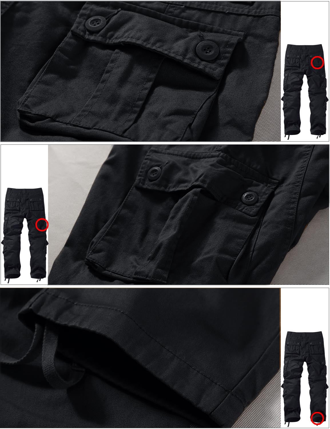 Relaxed Cotton Cargo Pants#3357 