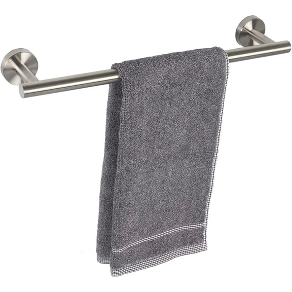 Bath Towel Bar - Thicken SUS304 Stainless Steel Bathroom Towel Holder, Towel Rod for Bathroom Heavy Duty Wall Mounted Towel Rack Hanger (16IN, Brushed Nickel)