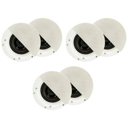 Acoustic Audio R192 Frameless In Ceiling / In Wall Speaker 3 Pair Pack 2 Way Home Theater Surround Speakers
