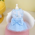 thumbnail image 5 of Pet Princess Gauze Skirt Color Traction Skirt Dog Lace Party Dress Style Beautiful Appearance Fashion Skin Friendly Breathable Texture Soft Machine Wash/Cold Water Hand Wash Blue XS, 5 of 8