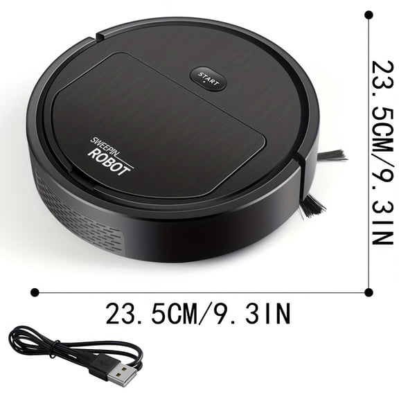3-in-1 Robotic Vacuum Mop | 60Min Runtime, USB Charging, Strong Suction, Low-Noise | Slim Design for Pet Hair, Hard Floors, Daily Cleaning
