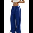 thumbnail image 1 of Pantalones Deportivos Holgados de Pierna para Mujer, Tiro Bajo, Estilo Y2K, con Cordón Ajustable Azul S, 1 of 10