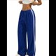 thumbnail image 1 of Pantalones Deportivos Holgados de Pierna para Mujer, Tiro Bajo, Estilo Y2K, con Cordón Ajustable Azul S, 1 of 10