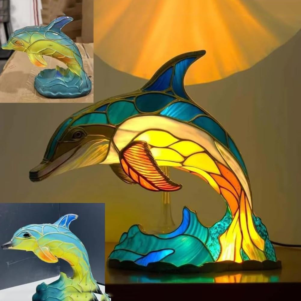 Cute Animal Desk Lamp, USB Powered Night Light for Home Office Decor, Fun Resin Statue Collectible Gift