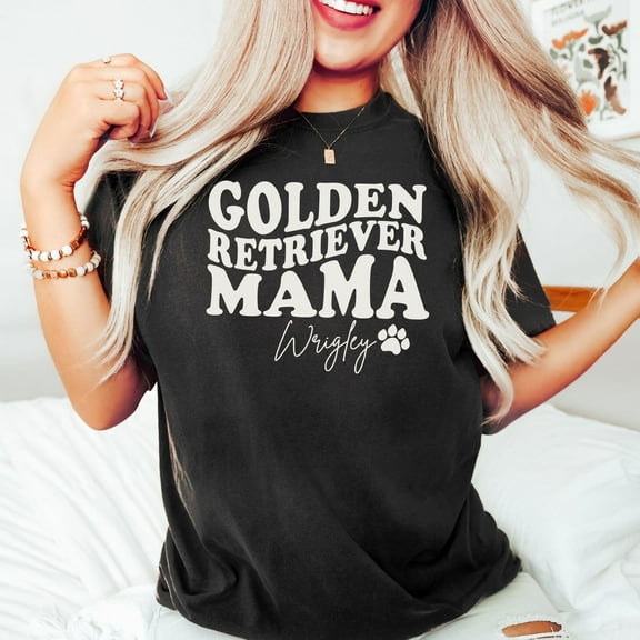 Golden Retriever Mom Shirt, Golden Mama Shirt, Personalized Dog Mom Shirt With Name, Golden Retriever Gift, Dog Mom Shirt