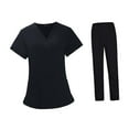 thumbnail image 5 of yuksok Woman Black Scrubs Set Work Uniforms Top and Pants for Pet Workers Size L, 5 of 9