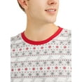 thumbnail image 3 of Family PJs Men's Fairisle Snowflake and Polar Bear Print Cotton 2-piece Set, 3 of 4