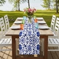 thumbnail image 4 of Blue Spring Floral 90 Inch Table Runner, Summer Farmhouse Flowers Botanical Farmhouse Dresser Scarf Cotton & Linen Tablerunner for Dining/Kitchen Island/Holiday Party Décor 13" x 90", 4 of 9