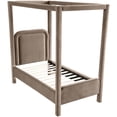 thumbnail image 6 of Meridian Furniture Salina Taupe Velvet Upholstered Twin Bed, 6 of 11