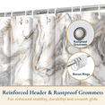 thumbnail image 5 of ComfiTime Shower Curtain with Hooks – Heavy-Duty Mold/Mildew-Resistant, Weighted-Hem Fabric Bathroom Curtain, Water-Repellent, Machine-Washable, Fade-Resistant, Marble, Gray Gold, 72 x 72, 5 of 10