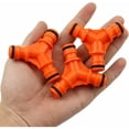thumbnail image 4 of Juego de 3 conectores rápidos de manguera, desvío en Y de 3 vías para riego en naranja para conectar tres mangueras y dispersar el flujo de agua como accesorios de jardinería, 4 of 5