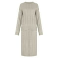 thumbnail image 2 of DailyTrove Women's Blue Cable Knit Sweater Midi Dress - Casual Winter & Office Wear, Warm for Cold Days, 2 of 5