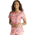 thumbnail image 4 of Cherokee Prints Women Medical Scrubs Top V-Neck Print CK637, 4 of 5